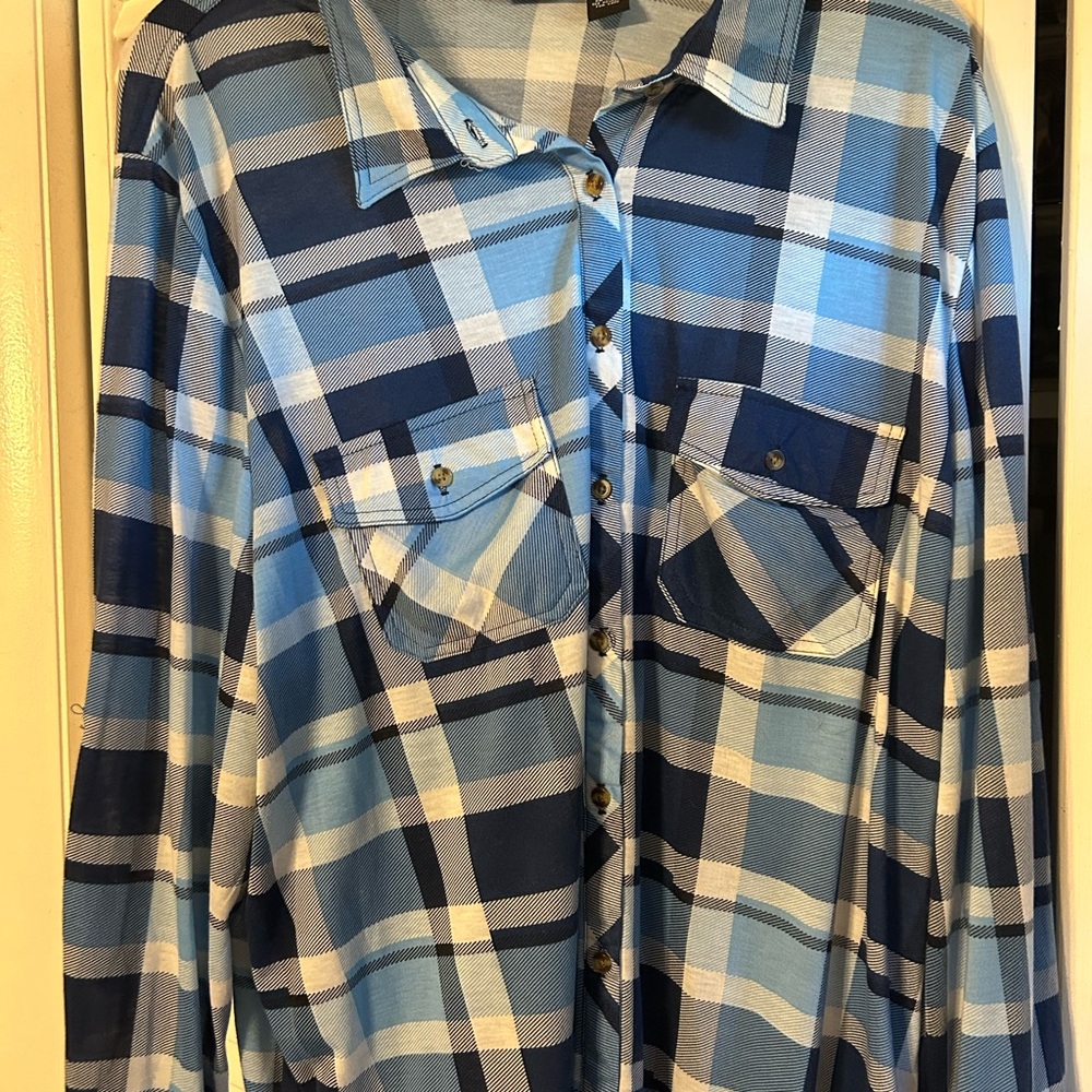 Rue21 Blue Plaid Button Down Shirt